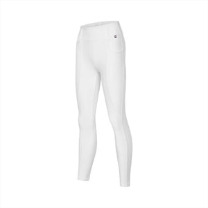 Damen Turnierreitleggings Kristin von KINGSLAND in Weiß, mit hoher Taille und funktionalem Design für optimalen Komfort beim Reiten.