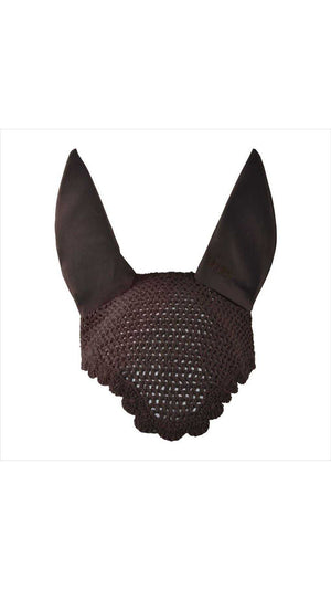 Fliegenmütze ohne Kordel von Eskadron in Dunkelbraun, Teil der Basic Kollektion, schützt Pferdeohren zuverlässig vor Insekten beim Outdoor-Reiten.