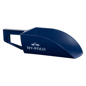 HV Polo Futterkelle in Blau mit weißem HV Polo Markenlogo, ideal für Stall & Pflege. Robuste Futterschaufel für präzises Portionieren im Sommer 2025.
