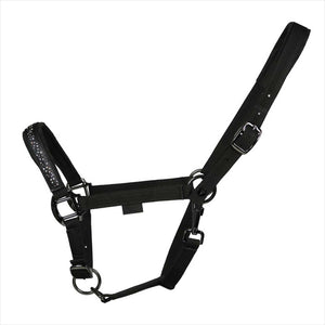 Equest Halfter Delight - Dual Plus Komfort in Schwarz mit weicher Polsterung und robustem Design für Pferde. Verstellbar und antibakteriell.