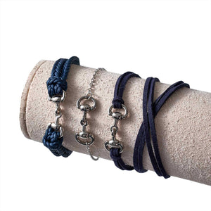 HV Polo Armbandset Jula in Dunkelblau mit silberfarbenen Akzenten, 3 Armbänder im Set. Perfekter Damenschmuck – HV Polo Armband online kaufen.