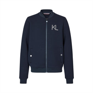 Kingsland Junior Bomberjacke KLNoa F/S 25 SALE in Dunkelblau mit KL-Logo auf der Brust, ideal für junge Reiter im Sommer 2025.