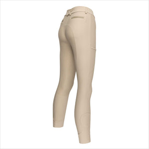 Beige Kingsland Damen Reithose KLKerry mit Fullgrip, Gesäßtasche und elastischem Beinabschluss – ideal für Sommer und Reitsport.