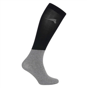 euro-star Reitsocken Gina Basics in Schwarz-Grau, atmungsaktive Strümpfe für Reitstiefel mit perfekter Passform für den Reitsport.