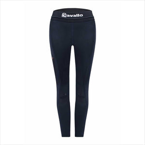 Cavallo Reitleggings CAVALLARA in Dunkelblau mit ergonomischem Bund und Handytasche, ideal für Reiterinnen mit höchster Bewegungsfreiheit.