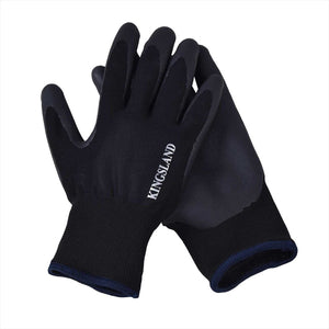 Kingsland Winterhandschuhe - Gefüttert | Leicht & Elastisch in Schwarz mit Gummi-Innenflächen und elastischem Bündchen für Reiter im Winter.