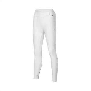 Kingsland Reitleggings KLKristin in Weiß mit Full-Grip und Kompression. Damenreitleggings mit 4-Wege-Stretch und hoher Taille für Sommer 2025.