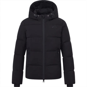 Euro-Star Kinder Jacke Camie Herbst-/ Winterkollektion in Schwarz mit Kapuze und Reißverschluss, ideal für junge Reiter im Winter 2026.