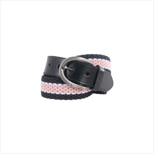 Cavallo Gürtel Tine aus geflochtenem Elastikmaterial in Rosa und Dunkelblau mit silberner Schnalle. Ideal für Frühjahr/Sommer Outfits.