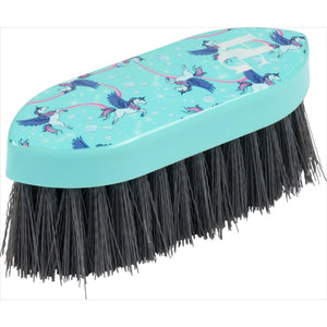 HorseGuard Kinderwurzelbürste Arubablue mit steifen Borsten und kindgerechtem Einhorn-Design. Ideal für EQ & HG KIDS Pferdepflegeprodukte.