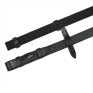 Gurtzügel 2 cm - Otto Schumacher, flachgenäht mit 5 Stegen, Martingalstopper und Edelstahl-Zaumhaken aus schwarzem Leder für Reitsport.