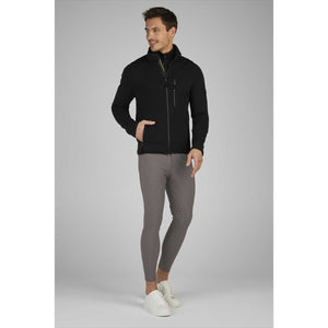 PIKEUR Herren Sweatjacke Polartec in Schwarz mit 4-Wege-Stretch und wasserdichten Reißverschlüssen, ideal für Sport und Freizeit.