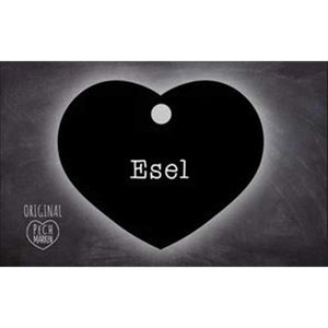 Pechmarke Esel - Schlüsselanhänger in Herzform mit weißer Schrift auf schwarzem Hintergrund. Inklusive kleinem Ring, ideal als Geschenk.