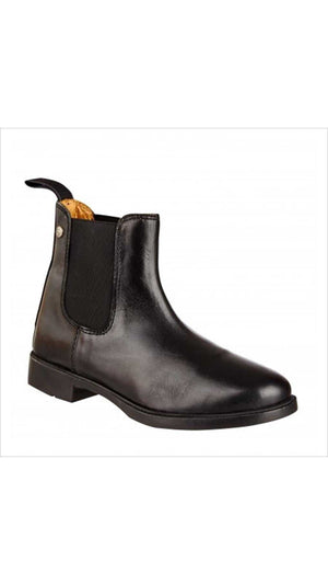 Schwarze Suedwind Jodhpur Stiefelette Classic aus Rindsleder mit elastischem Einstieg und Lederfutter, ideal für Reiter und Reitstiefelbedarf.