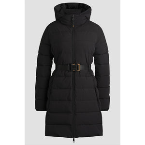 Schwarzer BOSS Reitmantel Vespa mit Gürtel und Kapuze – warme, wetterfeste Jacke für den Reitsport kaufen.