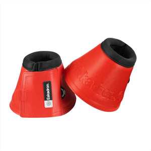 Eskadron Sprungglocken 2025 in Rot aus Softslate mit stoßdämpfendem Neopren. Ideal für Pferdeschutz im Training und Wettkampf.