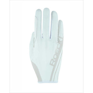 Roeckl Sommerreithandschuhe Moyo in Weiß mit atmungsaktivem, luftigem Design für stilvolles Reiten im Sommer. Perfekte Passform und Komfort.