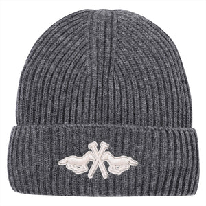 HV Polo Beanie Nada in Dunkelgrau mit gesticktem Polospieler-Logo, warme Mütze für Reiter im Winter 2026, frisch eingetroffen.