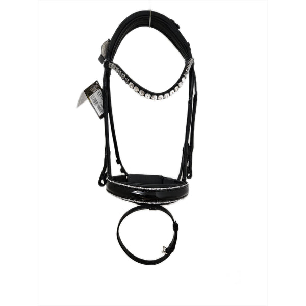 Otto Schumacher bridle Munich 'Feel Good' lacquer, black lining, fineline crystal 