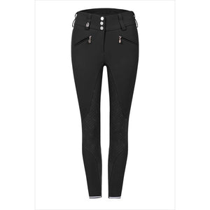 Cavallo Reithose Caja Grip in Schwarz mit High Waist und Reißverschlusstaschen. Ideal für Reiterinnen, die Komfort und Stil suchen.