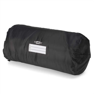 Transporttasche der Eskadron Bandagierunterlagen Micro Pads Stall Basic Collection, schwarze Hülle mit Etikett zur Aufbewahrung der Bandagenunterlagen.