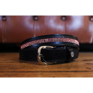 Luxuriöser Otto Schumacher Gürtel Crystal Mesh mit roséfarbenen Swarovski Kristallen, 3,0 cm breit, handgefertigt in Deutschland für stilvolle Outfits.