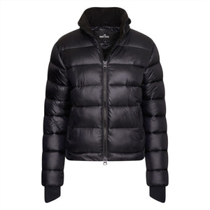 eurostar Damen Bomberjacke ESCamera in Schwarz mit glänzender Oberfläche, Reißverschluss und warmem Innenfutter – stilvoll & bequem.