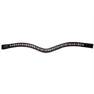 Eleganter Otto Schumacher Stirnriemen mit Swarovski-Elements in geschwungener Form, verziert mit Rosewater Opal, Crystal und Patina White Steinen.