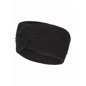 PIKEUR Stirnband in Schwarzbraun mit grober Handstrickoptik. Teil der Winterkollektion, ideal für Damen als stilvolles und warmes Reitaccessoire.