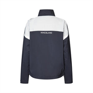 Rückansicht der Kingsland Unisex Softshell Jacke KLNoble mit kleinem Logo. Funktionale Reitjacke für Damen und Herren, ideal für nasses Wetter.