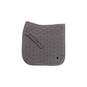 Cavallo Dressurschabracke Cool Comfort in Grau mit atmungsaktivem Mesh-Innenfutter und abnehmbaren Gurtstrupfen für den Sommer 2024.