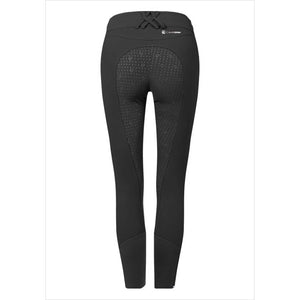 Rückseite der Cavallo Reithose Caja Grip in Schwarz mit rutschfestem Grip-Vollbesatz. Perfekt für anspruchsvolle Reitsportbedingungen.