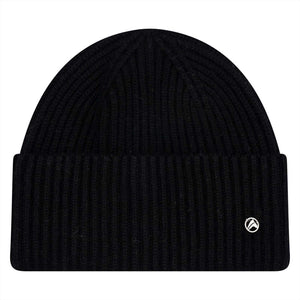 EuroStar Beanie-Mütze - Euro-Star Beanie Mütze | Wolle in Schwarz mit silbernem Logo. Klassische Wintermütze für Damen aus hochwertigem Wollmix.