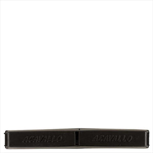 Acavallo Gel Kinnkettenschutz in Schwarz mit geprägtem Logo, hochwertiges Zubehör für Gebisse zur Druckminderung im Pferdesport.