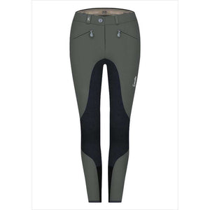 Cavallo Reithose Caja Grip in Oliv mit Cavagrip Vollbesatz vorne. Elastisches Material für optimalen Halt im Sattel und hohen Tragekomfort.
