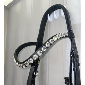 Otto Schumacher Trense Venedig Comfort XS weiß unterlegt, Stirnriemen Rivoli XL crystal bei shop.reitsport-loew.de