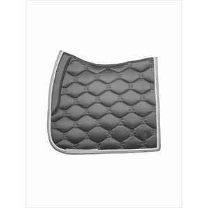 PS of Sweden Dressur-Schabracke Signature in elegantem Grau mit hoher Widerristfreiheit. Perfekter Sitz für Pferde, ideal für Winter 2024.