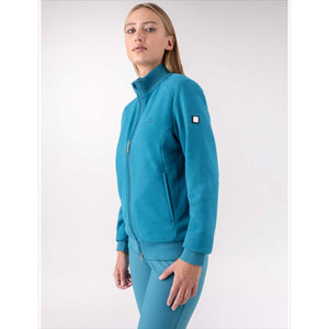 Equiline Sweatjacke Esipe in Türkis aus der Mid Season Kollektion 2024, mit Zwei-Wege-Reißverschluss und sportlichem Schnitt für Damen.