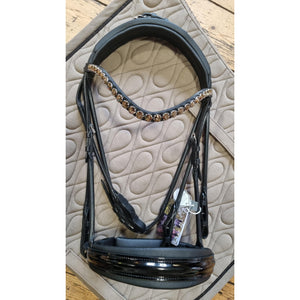 Otto Schumacher Kandare München FeelGood Lack OHNE Zügel Stirnriemen Rivoli XL Bronze