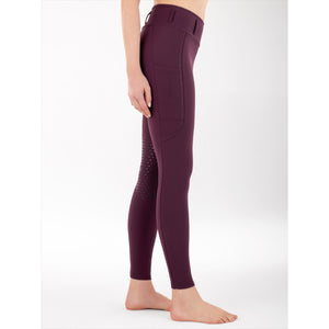 Equiline Winterreitleggings Geggifh Fullgrip Winter 2025 / 2026 in Bordeaux mit seitlicher Handytasche und Silikonbesatz für Damen.