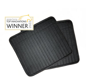 Mesh Bandagierunterlagen Pferde - Belüftet und Stoßabsorbierend, Estrelle Cool Air Tec. 30x45 cm, schwarz, Gewinner Spoga Horse Innovation 2022.
