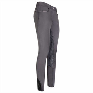 Reithose El Capone mit Silikon-Vollbesatz in Grau. Funktionale Reithose mit Glitzerakzenten, schnelltrocknend und wasserabweisend.
