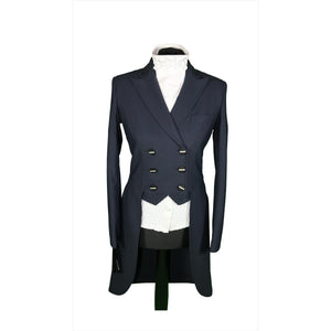 Equiline Frack Marilyn Strassbesatz - Innovatives Design mit glänzenden Details am Kragen, ideal für stilvolle Turnierauftritte im Reitsport.