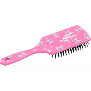 HorseGuard Mähnenbürste Phlox 2025 in Pink mit Schmetterlingsprint und praktischem Griffhaken. Ideal zum Einflechten und Kämmen von Pferdemähnen.