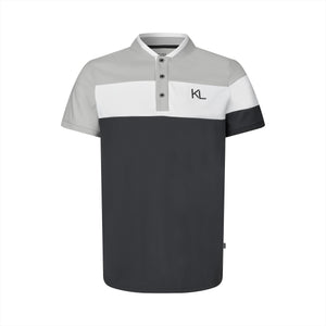Kingsland Herren Polo Shirt KLNasim in Grau mit Kontraststreifen und KL-Logo auf der Brust. Atmungsaktives Reitshirt mit Polygiene-Technologie.