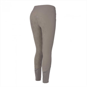 Beige Kingsland Reitleggings Katja mit Vollbesatz von hinten. Ideal für Reiterinnen dank atmungsaktivem, wasserabweisendem Material.
