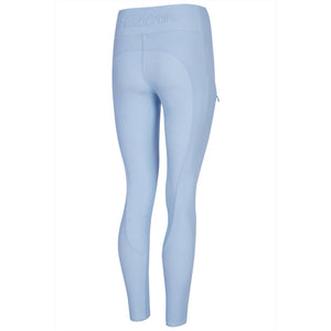 Rückansicht der Eskadron Reitleggings Vollgrip Hellblau mit rutschfestem Grip-Besatz und figurbetontem Schnitt aus 4-Wege-Stretch-Material.