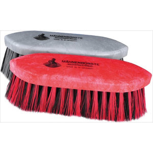 Haas Mähnenbürste klein 5cm in Rot und Grau mit robusten Borsten für die Pferdepflege. Ideal für tägliches Bürsten und Staubentfernung.