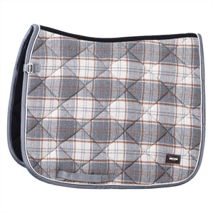 HV Polo Schabracke Kelly in Grau mit kariertem Muster, ideal als stilvolle Sattelunterlage für Pferde aus der Standardkollektion.