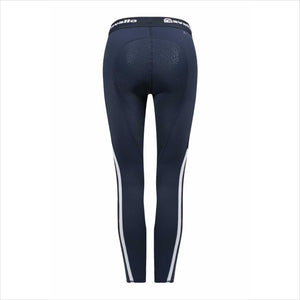 Rückansicht der Cavallo Reitleggings Lara mit CAVAGRIP Silikonbesatz und sportlichen Seitenstreifen für optimalen Halt beim Reiten.